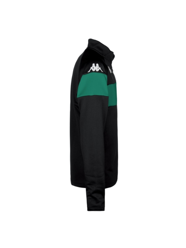 Sweat 1/2 zip homme noir/vert Kappa Dovare pas cher