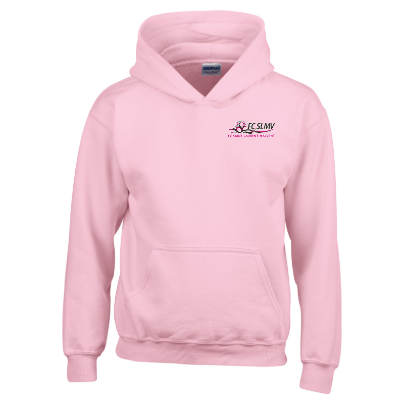 Sweat capuche enfant rose Gildan Heavy Blend