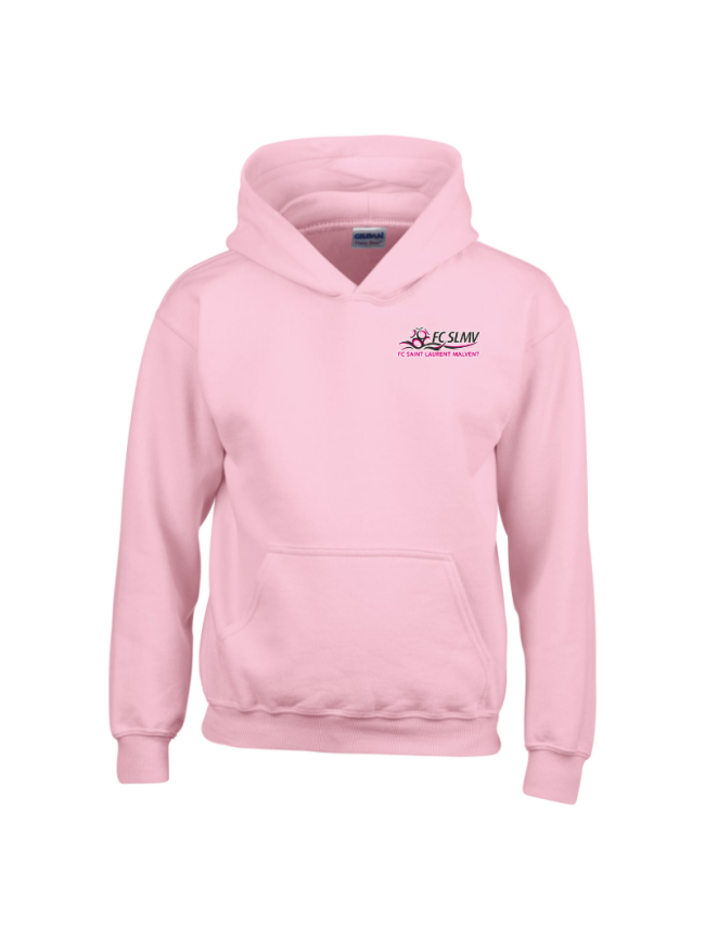 Sweat capuche enfant rose Gildan Heavy Blend