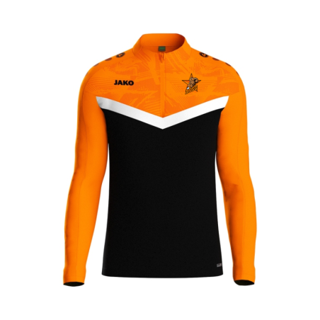 Sweat 1/2 zip homme noir/orange Jako Iconic