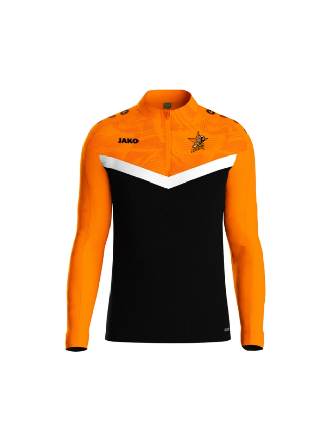 Sweat 1/2 zip homme noir/orange Jako Iconic