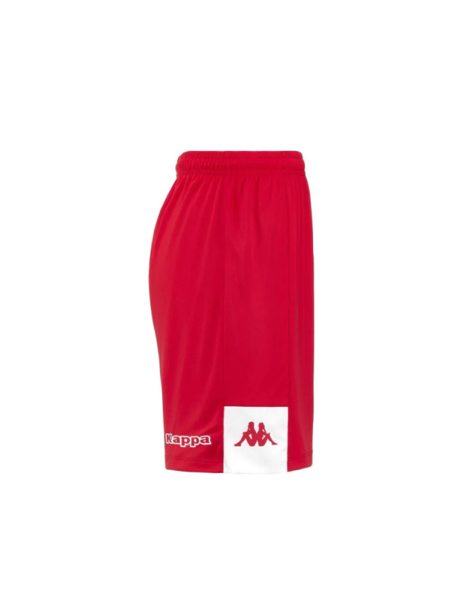 Short enfant rouge/blanc Kappa Daggo pas cher