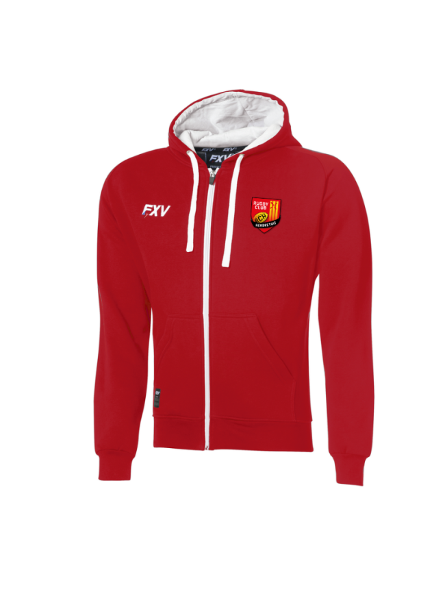 Gilet capuche adulte rouge FXV Force