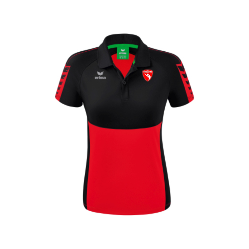 Polo femme rouge/noir Erima Six Wings