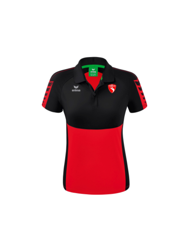 Polo femme rouge/noir Erima Six Wings