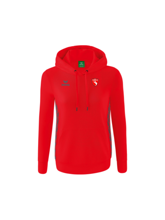 Sweat capuche femme rouge Erima Essential Team